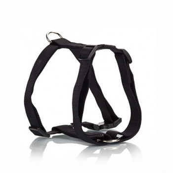 DOG HARNESS B PLAIN BLACK L 2.5 X 55-82CM