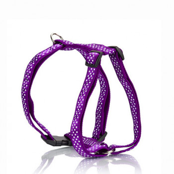 DOG HARNESS B DOTS PURPLE S 1.5 X 35-55CM