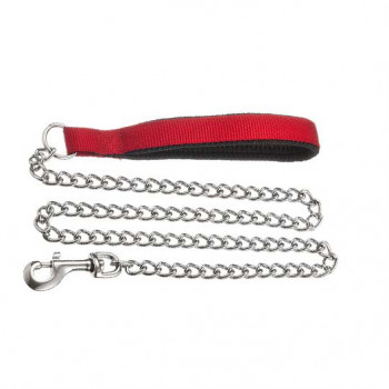 CHAIN LEAD WITH NYLON NEOPRENE HANDLE RED2.5mmX120cm