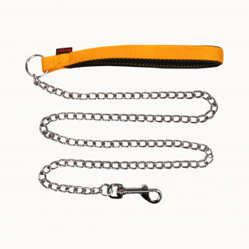 CHAIN LEAD WITH NYLON NEOPRENE HANDLE YELLOW2.5mmX120cm