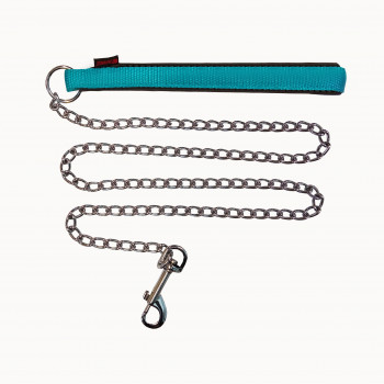 CHAIN LEAD WITH NYLON NEOPRENE HANDLE F.BLUE2mmX120cm