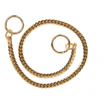 FLAT BRASS SNAKE CHAIN GOLD 7.5 mm X 65 cm