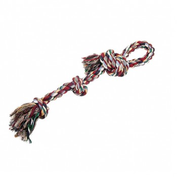 COTTON ROPE TOY  3 KNOTS  20mm  x 63cm 230gr.