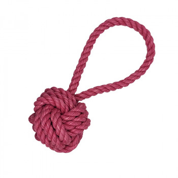 ROPE TOY BALL w HANDLE-BACON FLAVOR 29cm