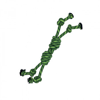 DOUBLE ROPE TOY w 4 KNOTS-MINT FLAVOR 52cm