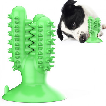 CACTUS-SHAPED DOG TOOTHBRUSH GREEN 128x92x92mm