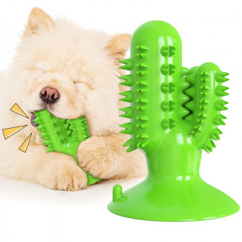 SQUEAKER CACTUS DOG TOOTHBRUSH GREEN  92x92x128 mm