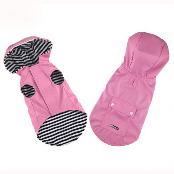 RAINCOAT W STRIPE LINING PINK  XS 23 cm