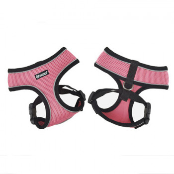 MESH HARNESS PINK W REFL/VE PIPING XS