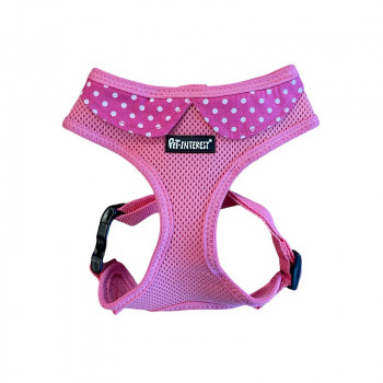 MESH HARNESS PINK & COLLAR DOTS L