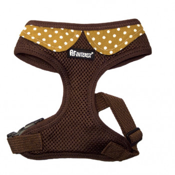 MESH HARNESS BROWN & COLLAR DOTS L