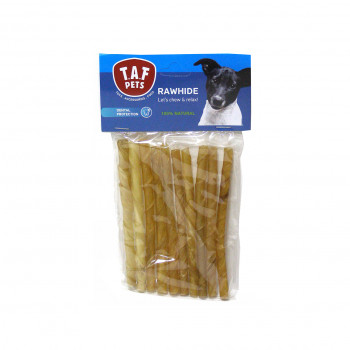 NATURAL RAWHIDE TWISTED STICKS 12.5cm 4-6mm 10p.c.s.