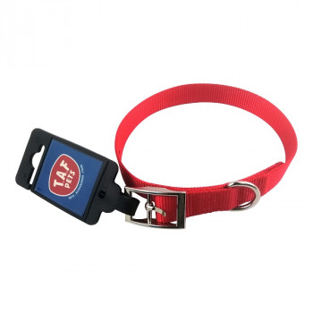 DOG COLLAR S/L METAL BUCKLE  25mm x 60cm  RED,BLUE,BLACK