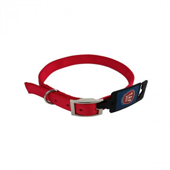 DOG COLLAR D/L METAL BUCKLE 25mm x 70cm  RED,BLUE,BLACK