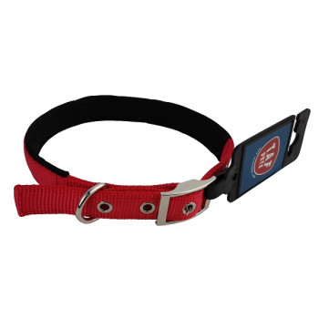 SOFT DOG COLLAR 1.0x35cm METAL BUCKLE RED BLUE BLACK