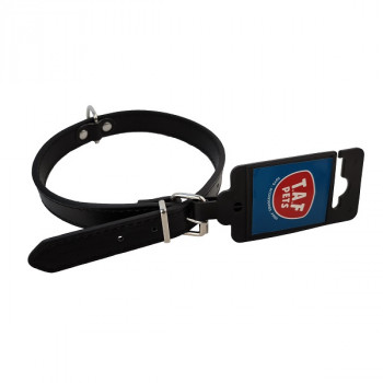 DOG P.U. LEATHER COLLAR 18mm x 45cm NATURAL, BLACK