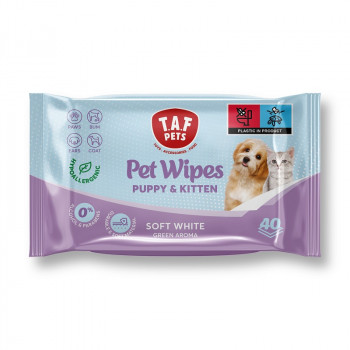 TAF PET WIPES PUPPY & KITTEN SOFT WHITE 40pcs