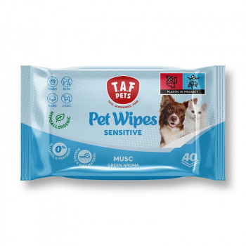 TAF PET WIPES SENSITIVE MUSC 40pcs